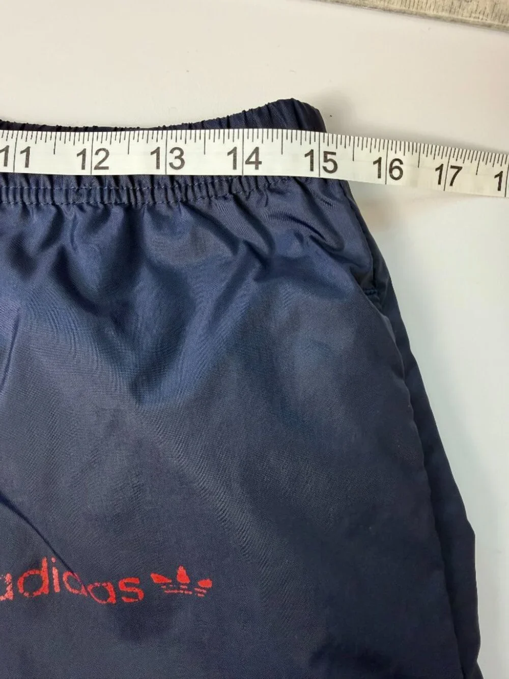 VTG Adidas Trefoil Nylon Navy Windbreaker Pants Mens S 1980s/1990s